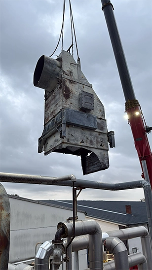 Kranhub der Hauptanlage